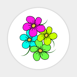 colorful blooming flower, flowery, floral pattern Magnet